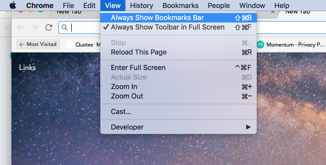 add more than one bookmark bar in chrome